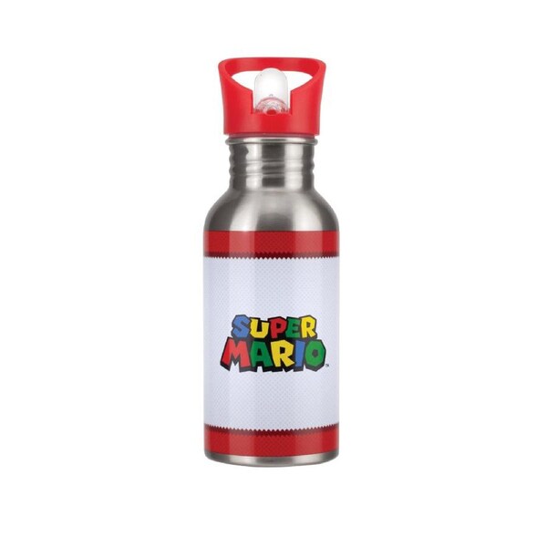Paladone Super Mario Metal Water Bottle with Straw
