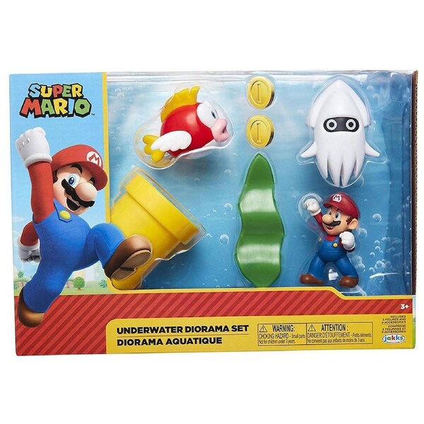 Nintendo Super Mario Underwater 2.5 Inch Diorama Playset
