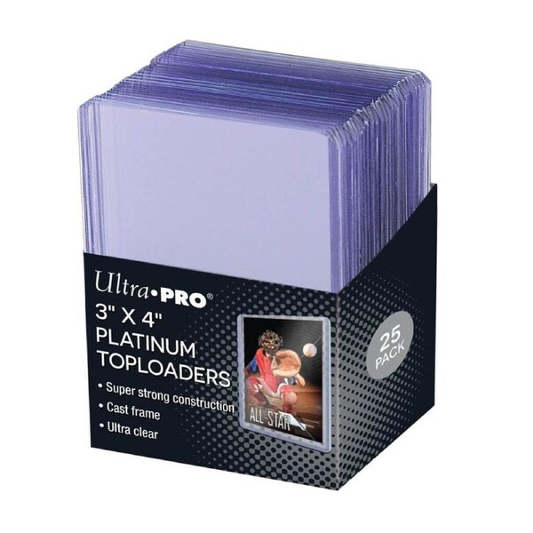 Ultra Pro 3 inch x 4 inch Ultra Clear Platinum 35PT Toploaders 25 Pack