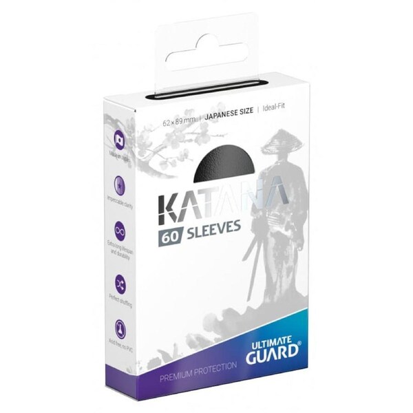 Ultimate Guard Katana Sleeves 60 Japanese Size Sleeves (Black)