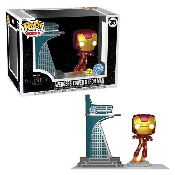 Avengers Age Of Ultron Avengers Tower and Iron Man Glow Town Funko POP! Vinyl