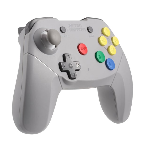 Retro Fighters Brawler64 Wireless Gray Gamepad