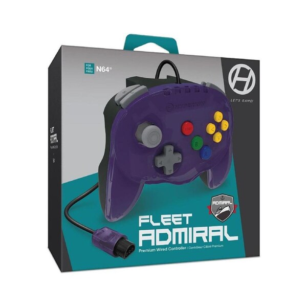 Hyperkin Fleet Admiral Premium Wired Controller For N64 Violet Fleet