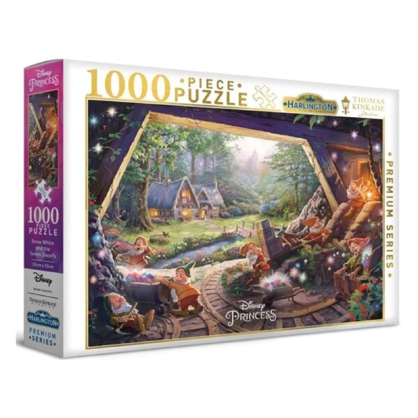 Harlington Thomas Kinkade Disney Snow White And The Seven Dwarfs 1000 Piece Jigsaw Puzzle