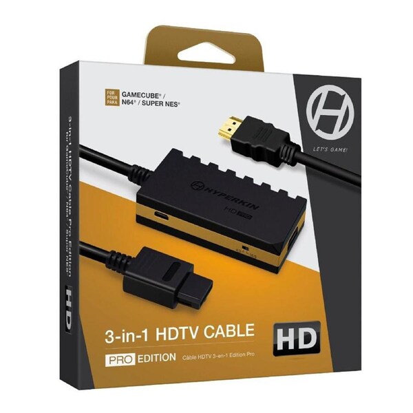 Hyperkin 3-In-1 720p HDTV Cable HD Pro Edition for Gamecube, Nintendo 64 and SNES