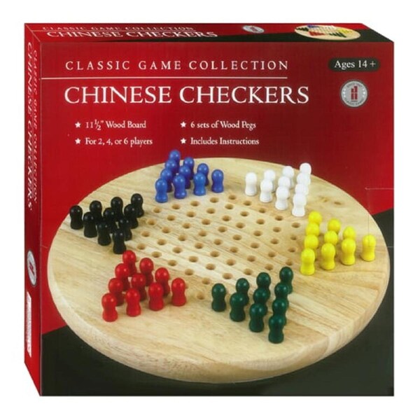 Classic Games Collection Chinese Checkers With Wooden Pegs Board Game