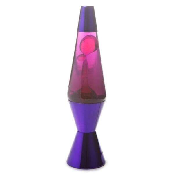Diamond Lava Motion Lamp - Pink and Purple with Purple Stand