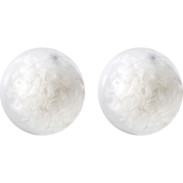 2x Airtime 60cm Light As a Feather Beach/Pool Ball Family Fun Outdoor Toy White