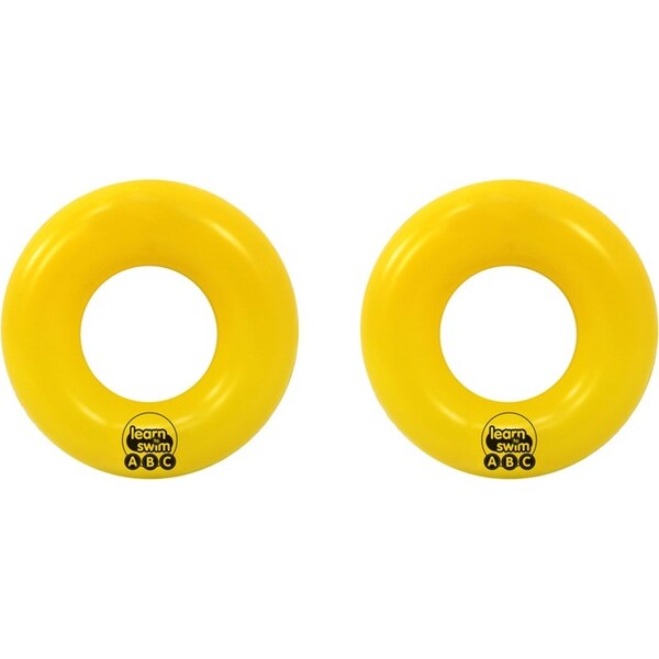 2x Airtime Step-B 49cm Inflatable Swim Ring Floater Pool Kids/Children 3-6y YLW