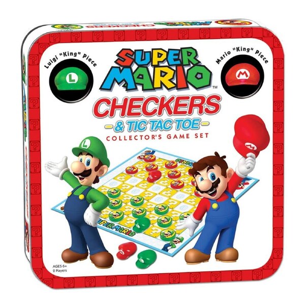 Super Mario Checkers and Tic Tac Toe Collector's Game Set