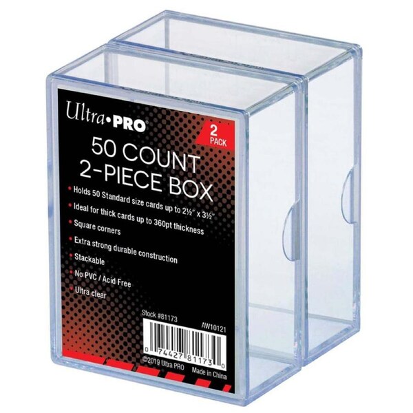 Ultra Pro 2-Piece 50 Count Clear Card Storage Box 2 Pack