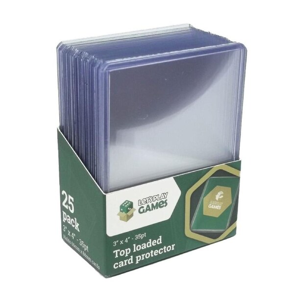 Let's Play Games 3 inch x4 inch 35PT Top Loaded Card Protector 25 Pack
