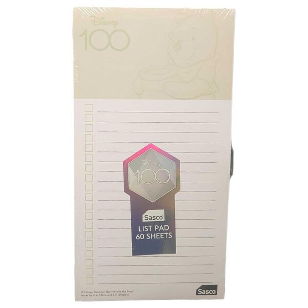 Sasco Disney 100 Years of Wonder 60 Sheet List Pad