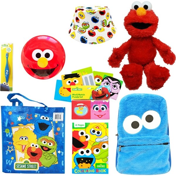 Sesame Street 23 Kids Showbag Backpack/Ball Bucket Hat/Colouring Book Toothbrush