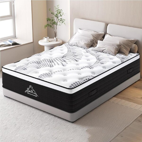 32cm Mattress STARRY EUCALYPT Bedding Cool Gel - King Single