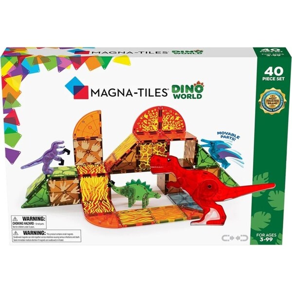 40pc Magna-Tiles Dino World Kids/Childrens Magnetic Construction Toy Set 3y+