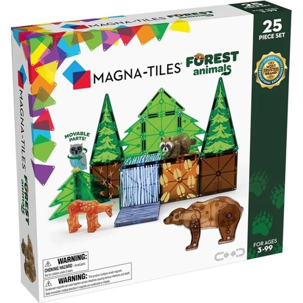 25pc Magna-Tiles Forest Animals Kids/Childrens Magnetic Construction Toy Set 3y+