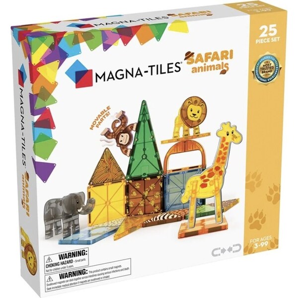 25pc Magna-Tiles Safari Animals Kids/Childrens Magnetic Construction Toy Set 3y+