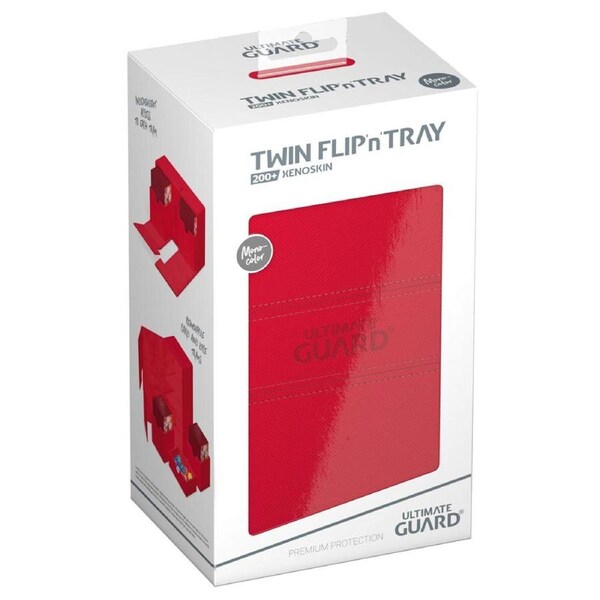 Ultimate Guard Twin Flip n Tray 200+ XenoSkin Deck Case (Monocolour Red)