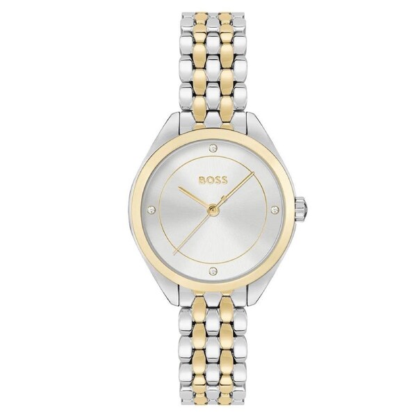 BOSS by Hugo Boss Two-Tone Steel Silver White Dial Slim Women's Watch - 1502724