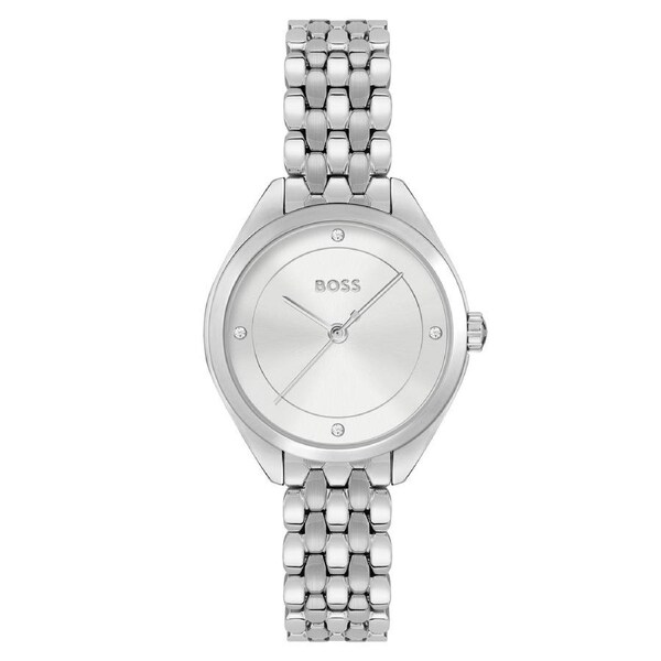 BOSS by Hugo Boss Stainless Steel Silver White Dial Slim Women's Watch - 1502722