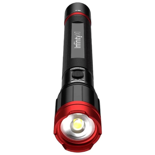 Infinity Flashlight High Power 5000 Lumen Torch Dual Power Rechargeable Aluminiu