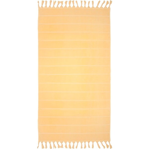 Bambury Santorini Beach Towel - Custard 90 x 170cm - Made in Turkey