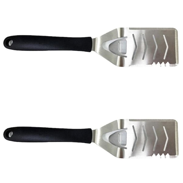 2x Urban Kitchen 37cm SS/Plastic Bottle Opener/Spatula BBQ Utensil Black/Chrome