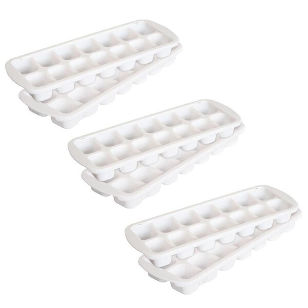 3x 2pc Cuisena 14 Plastic Ice Cube Tray Maker Freezer Mould Container Set White