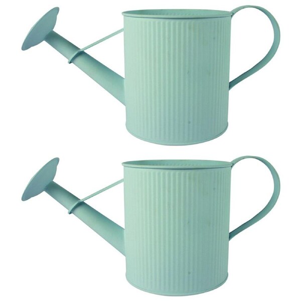 2x Yard Master Maja Emboss 16cm Metal Water Can Planter Flower Pot Home Decor WH