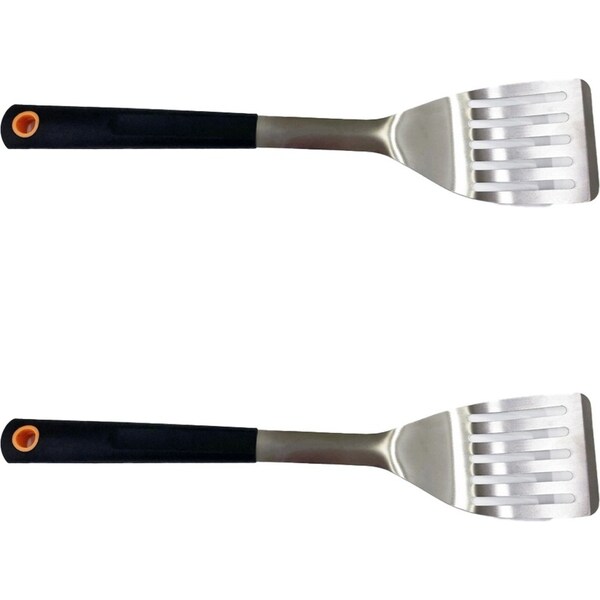 2x Urban Kitchen 42cm SS BBQ Spatula w/ Plastic Handle Cook Utensil Black/Chrome