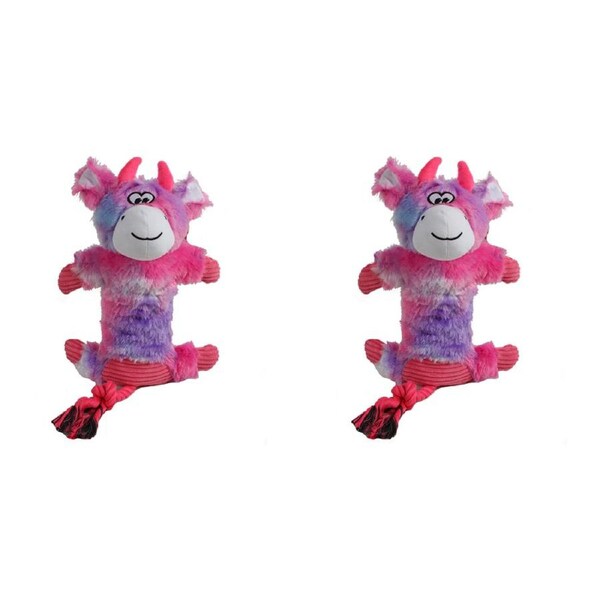 2x Pro Pet 30cm Squeaky Soft Plush Monkey Dog Toy Interactive Squeaker Violet