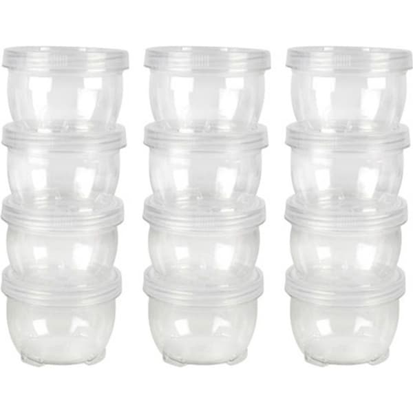 3x 4pc Home Expression 240ml Plastic Containers Twist Stackable Food Storage CLR