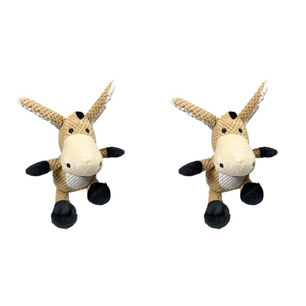 2x Pro Pet 32cm Plush Donkey Toy w/Squeak Kids/Children Stuffed Animal Toy Asst