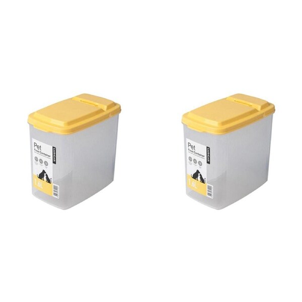 2x Locknlock 1.6L Cat/Dog Pet Flip Top Lid Food/Treats Storage Container Yellow