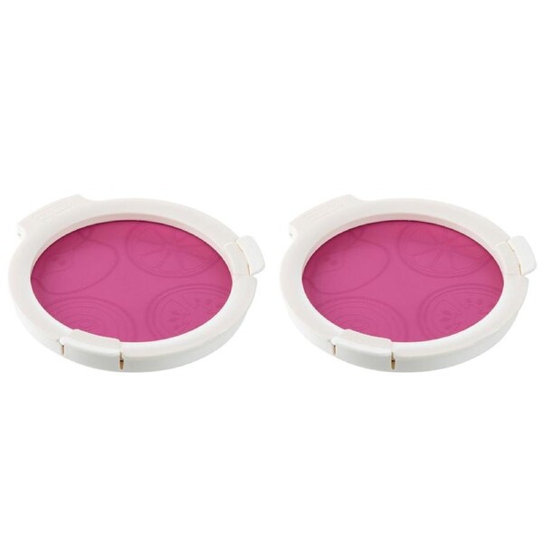 2x Progressive Silicone Stretch & Seal Food Storage Jumbo Produce Saver Purple