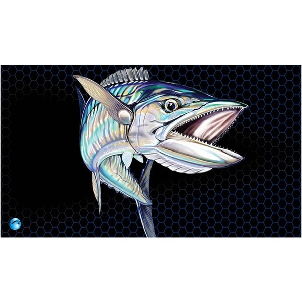 AFN Deluxe Helm Boat/Car Floor Mat Spanish Mackeral Print 20mm Thick 70x40cm