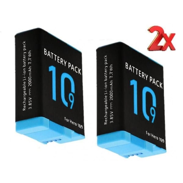 2 Pack- GoPro Compatible Hero 9 / 10 / 11 / 12 Replacement Battery