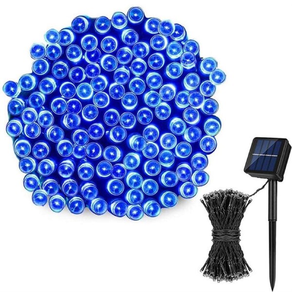 Nevenka Solar Christmas Lights 72ft 200 LED 8 Modes Solar String Lights Waterproof-Blue