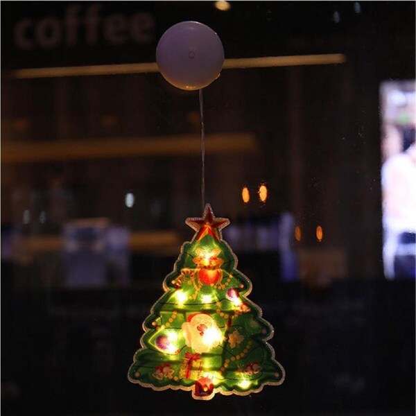 Nevenka Lighted Window Ornament for Christmas Bettery Operated with Suction Cup-ChristmasTree