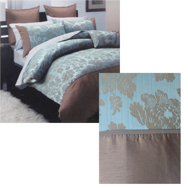 Regal Blue Polyester Cotton Jacquard Quilt Cover Set Double