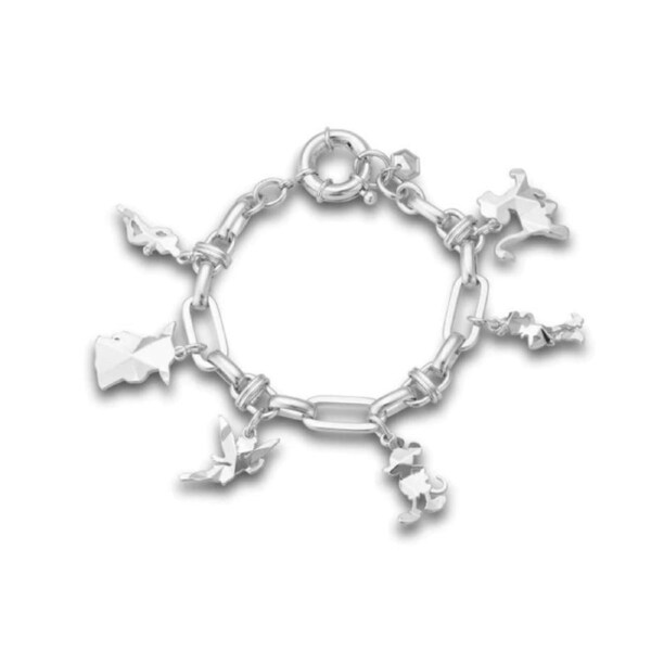 Couture Kingdom - Disney D100 - Multi-Franchise Collectors Charm Bracelet White Gold