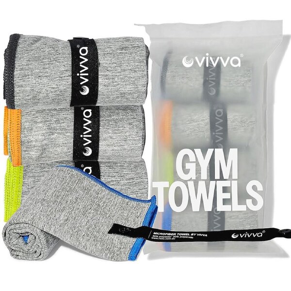 Vivva Quick Dry Microfiber Gym Sport Towel Fast Absorbent 40cmX80cm, 4PCS SET