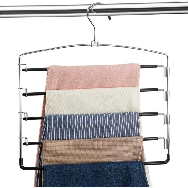 Vivva 5 Layers Clothes Hanger Pants Ties Trouser Rack Non-slip Space Saving Organizer