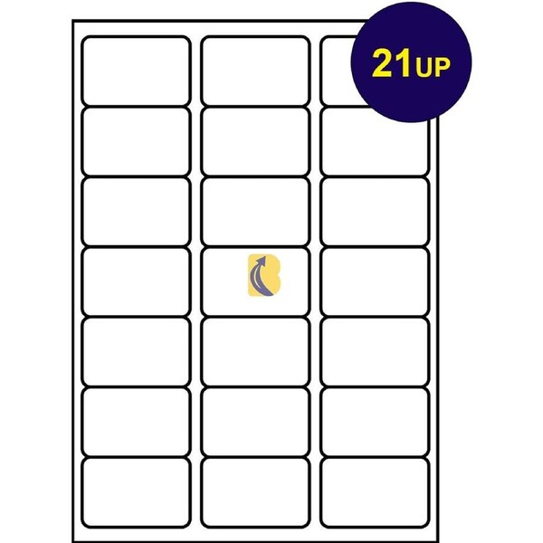 21 UP 100 Pack A4 White Labels Self Adhesive Laser & Inkjet Sticker Labels - Avery code L7160