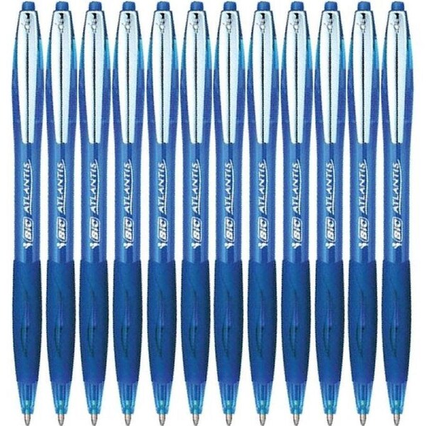 BIC Atlantis Original Retractable Ballpoint Pen Blue Medium Box 12