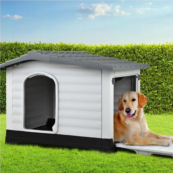 i.Pet Dog Kennel Pet Dog House Extra Large Kennels Plastic Outdoor Cabin Puppy Blue