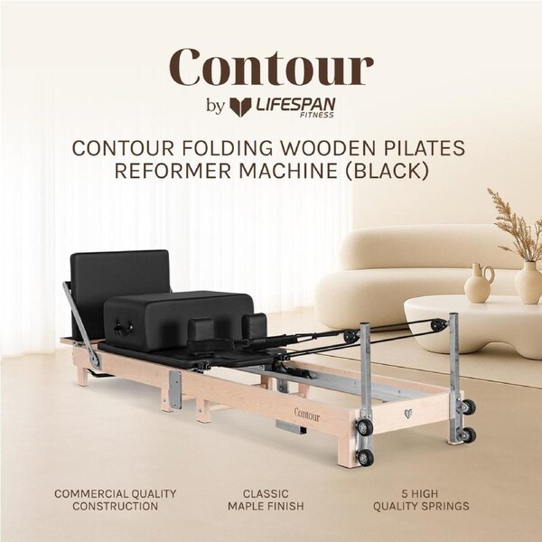 Lifespan Fitness Contour 2 Folding Wood Pilates Reformer Set