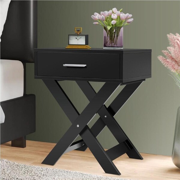 ALFORDSON Bedside Table French Country Nightstand Black