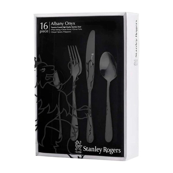 Stanley Rogers Albany 16 Pce Cutlery Set - Onyx